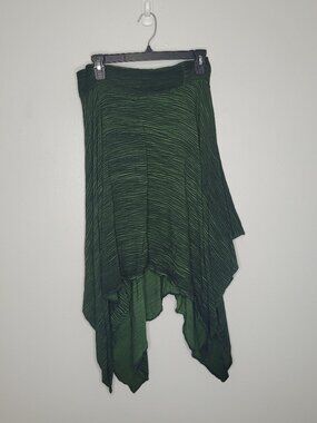 Green Cotton Pixie Handkerchief Hem Fairycore earthy pixie festival skirt M